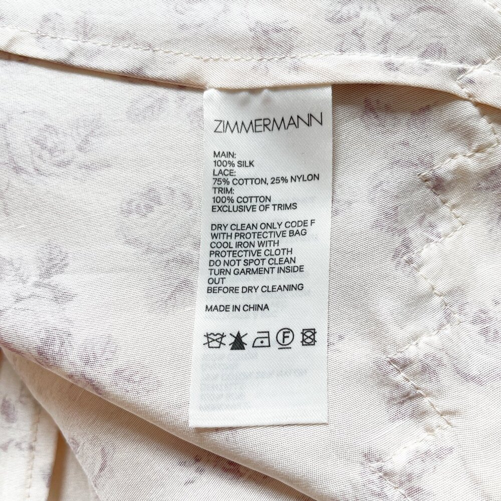 Zimmermann Sabotage Shirt Dress Floral Silk Mini Dress Size AU 1 US 6 NEW - Picture 11 of 14